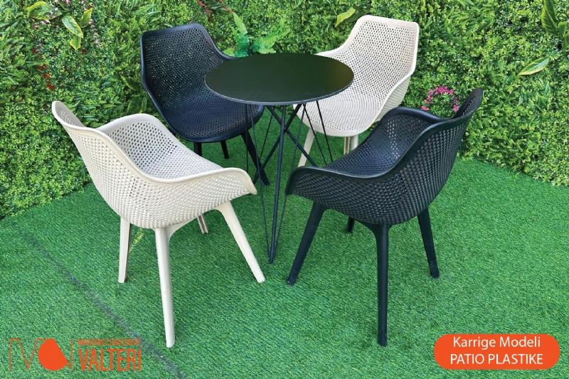 Karrige Modeli PATIO rezistente per ambient jashte, mobilje restoranti Vlore, karrige moderne per ambient veror Vlore, karrige per tarace dhe kopesht Vlore, karrige per veranda dhe lulishte, karrige plastike per perdorim outdoor 